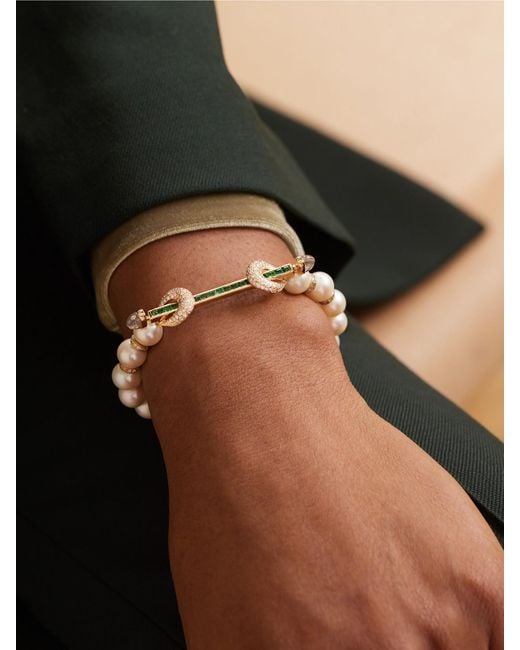 ANANYA Natural Chakra Armband Mit Mehreren Steinen Und Details Aus 18 Karat