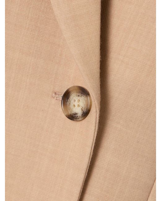 Victoria Beckham Natural Wool-Blend Blazer