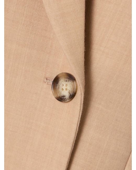 Victoria Beckham Natural Wool-Blend Blazer