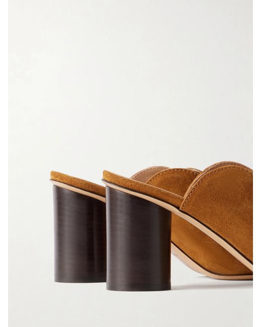 J.W. Anderson Brown Leather-Trimmed Suede Mules