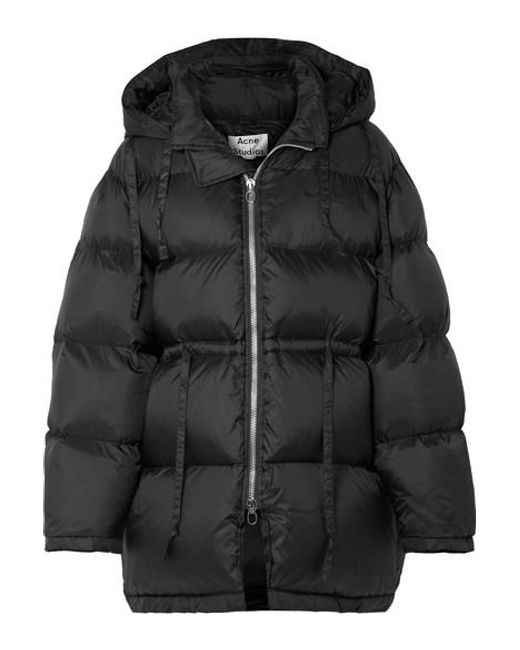 Acne Studios Oversized Hooded Quilted Shell Down Jacket in Black 