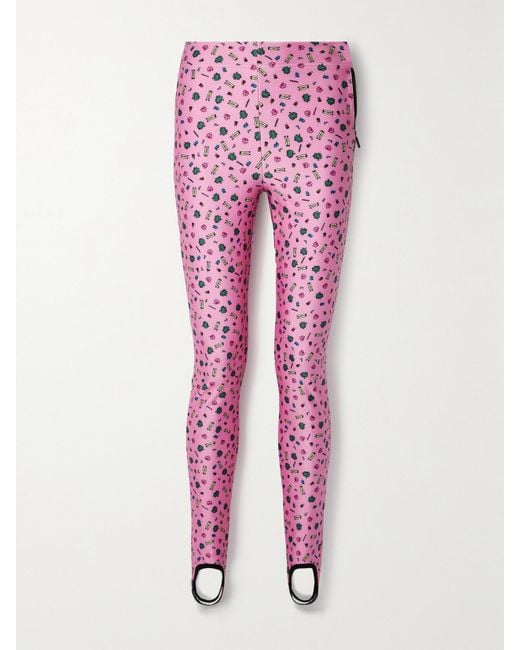 Moncler Genius Pink 3 Moncler Grenoble Printed Stretch-Jersey Stirrup Pants