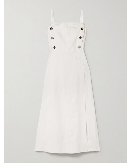 Proenza Schouler Natural Candice Double-Breasted Poplin Maxi Dress