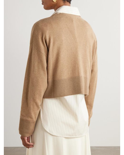LeKasha Natural Sydney Cropped Organic Cashmere Cardigan