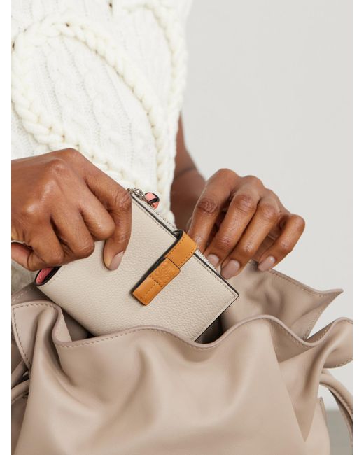Loewe Natural Zweifarbiges Portemonnaie Aus Strukturiertem Leder