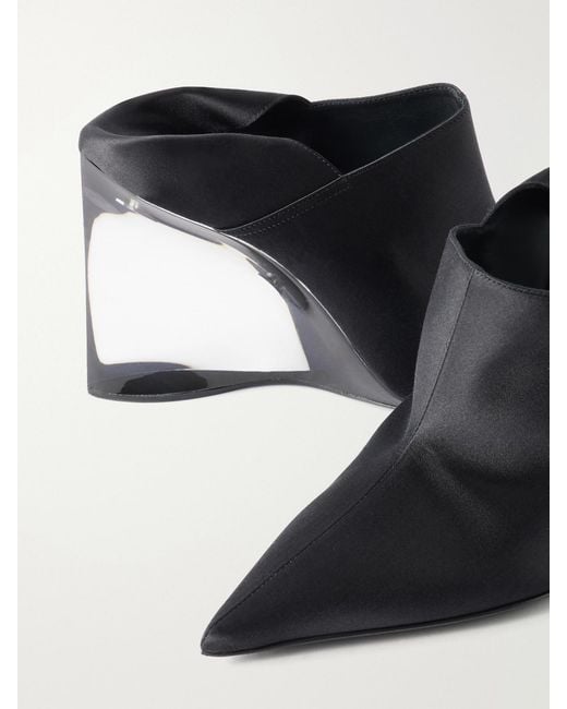 Alaïa Black 90 Satin Wedge Mules