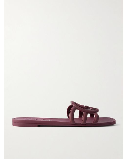 Gucci Purple Rubber Slides