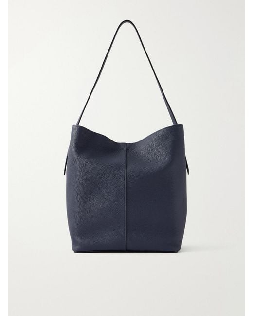 Metier Blue Tilt 22 Textured-Leather Shoulder Bag