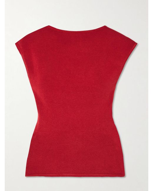 St. Agni Red Backless Tencel Lyocell-Blend Jersey Top