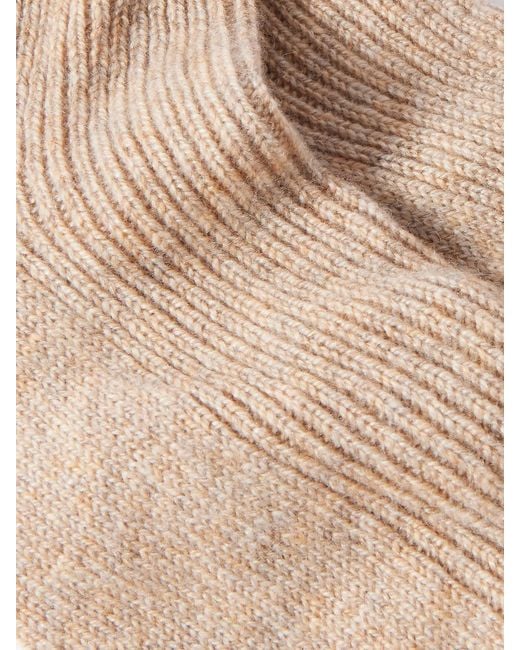 Johnstons Natural Ribbed Cashmere Socks