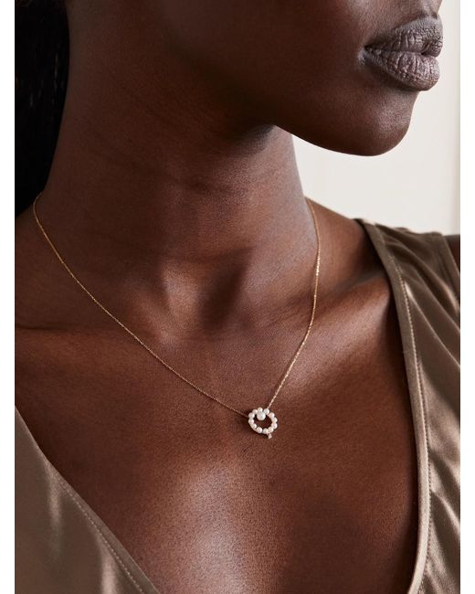 PERSÉE Natural Kette Mit Perlen, Diamant Und Details Aus 18 Karat