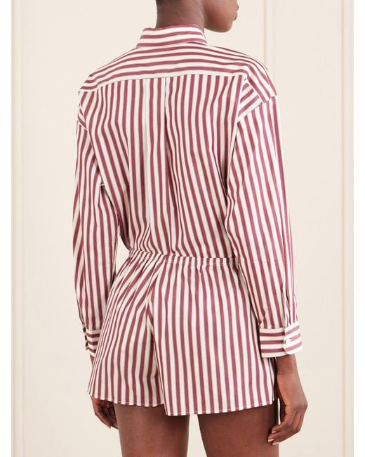 Eres Red House Striped Cotton-Poplin Pajama Shorts