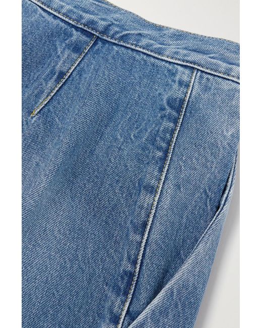 The Row Denim Tunna Asymmetric High-rise Wide-leg Jeans in Blue | Lyst