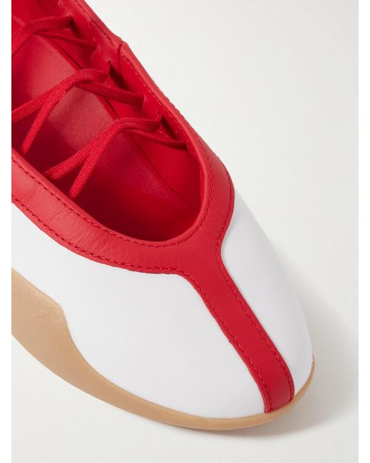 Adidas Originals Red Taekwondo Mei Ballet Sneakers Aus Leder
