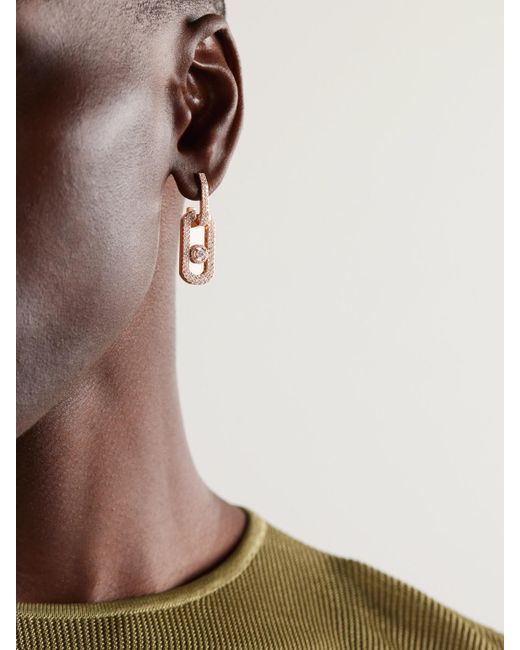 Messika Natural So Move Xl 18-Karat Rose Diamond Earrings