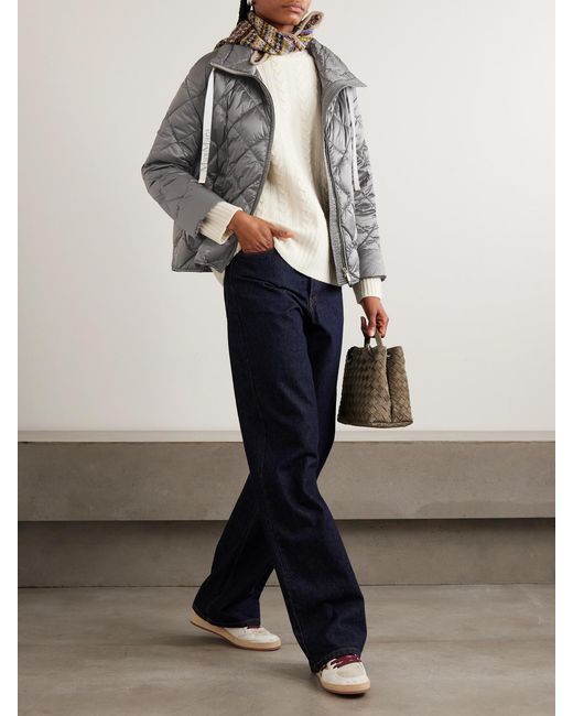 Max Mara Gray The Cube Quilted Padded Shell Down Jacket