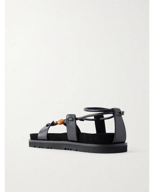 Loewe Black Paula's Ibiza Pebble Beads Fussbett Suede Sandals