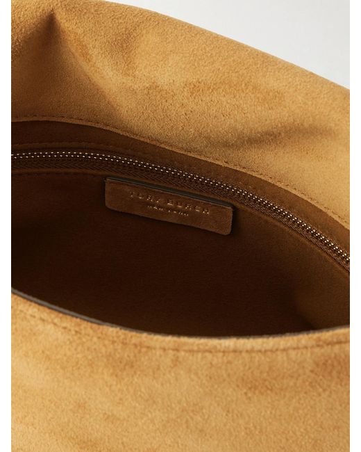 Tory Burch Natural Charlie Logo-Embellished Suede Shoulder Bag
