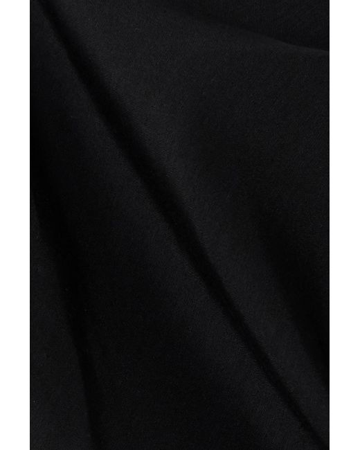 Matteau Black + Net Sustain Gathered Pleated Organic Cotton And Silk-blend Midi Dress