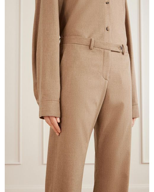 Khaite Natural Hunter Wool And Cashmere-Blend Straight-Leg Pants