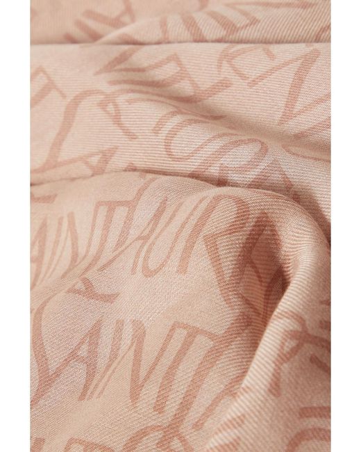 Saint Laurent Pink Printed Modal And Cashmere-Blend Twill Scarf