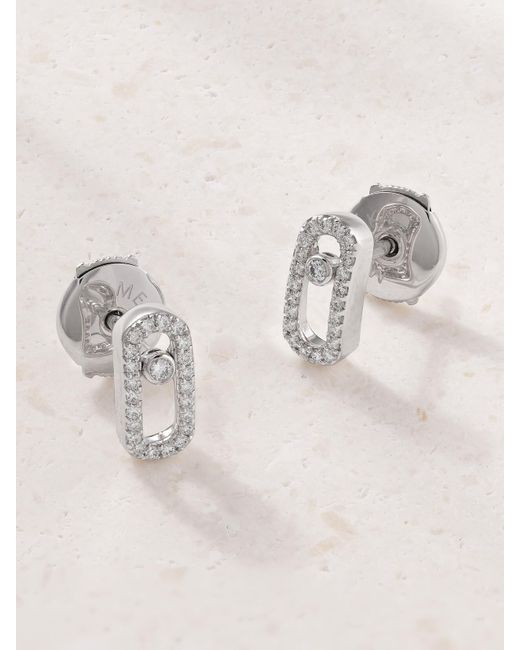 Messika Natural Move Uno Ohrringe Aus 18 Karat Weißgold Mit Diamanten