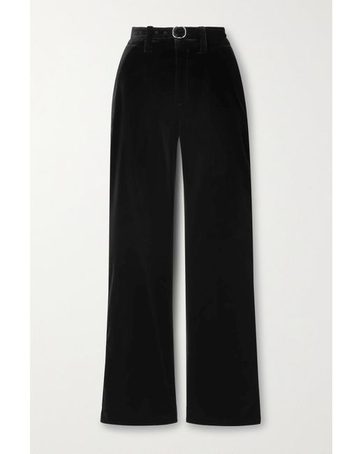 Proenza Schouler Marie Belted Satin trimmed Cotton blend Velvet