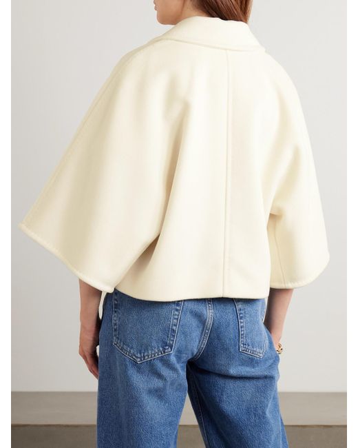Max Mara Natural Galea Verkürzte, Doppelreihige Jacke Aus Einer Woll-Kaschmirmischung