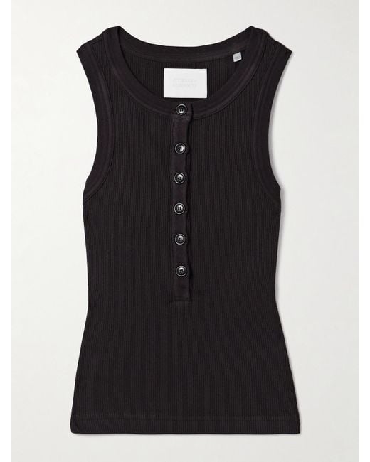 Citizens of Humanity Black Caralyn Ribbed Jersey Tank