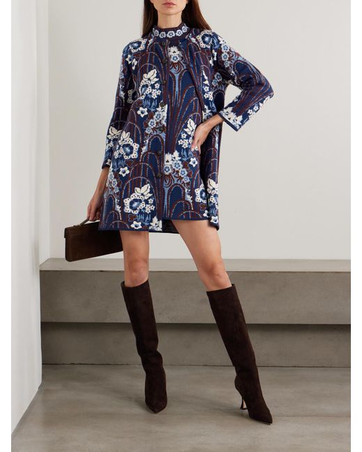 Cara Cara Blue Ayla Minikleid Aus Einer Metallic-Wollmischung