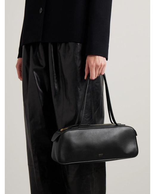 Khaite Black Simona Leather Shoulder Bag