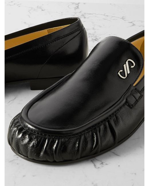 Proenza Schouler Black Park Loafers Aus Strukturiertem Glanzleder Mit Verzierung