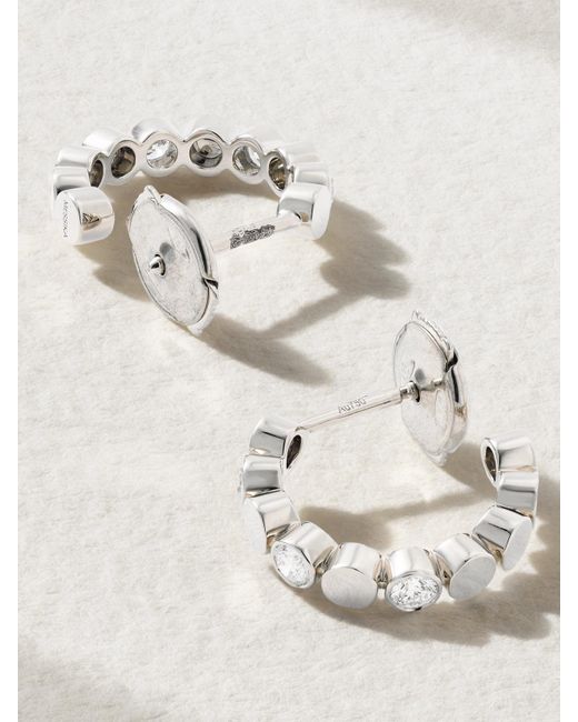 Boucles D'Oreilles En Or Blanc 18 Carats (750/1000) Et Diamants D-Vibes Mini Messika en coloris Natural