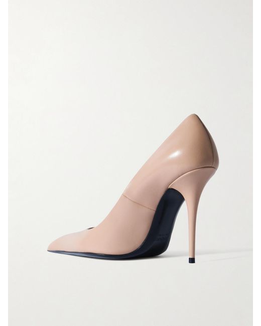 Saint Laurent White Élysée Leather Pumps