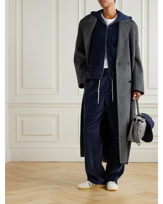 Adidas Originals Blue Wales Bonner Striped Cotton-Blend Velour Straight-Leg Track Pants