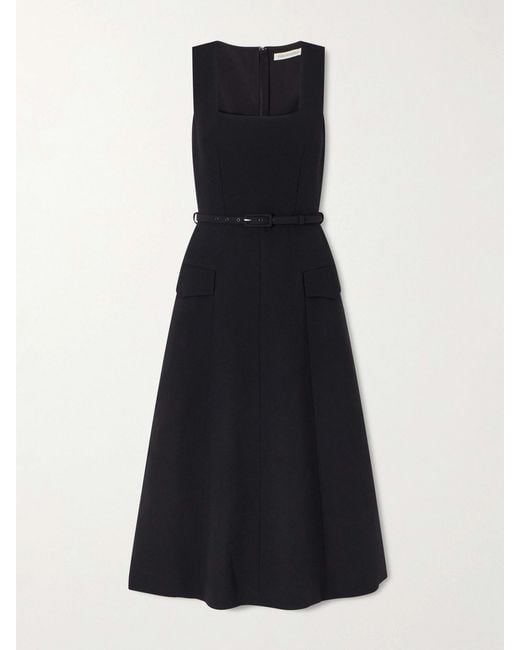Emilia Wickstead Blue Petra Wool Crepe Dress