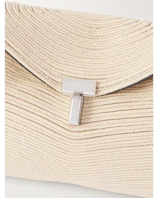 Totême  Natural T-Lock Mini Woven Clutch