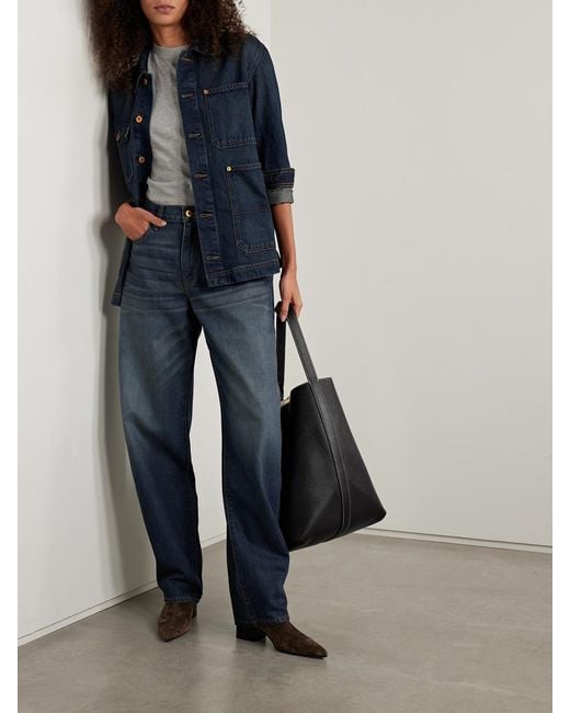 SLVRLAKE Denim Blue Ella Mid-Rise Barrel-Leg Jeans