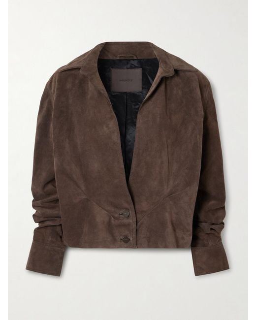 16Arlington Brown Erco Cropped Suede Jacket