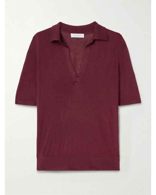 Haut Façon Polo En Cachemire Et Soie Mélangés Frank Gabriela Hearst en coloris Red
