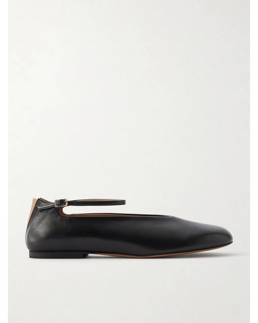 Jil Sander White Elyss Leather Ballet Flats