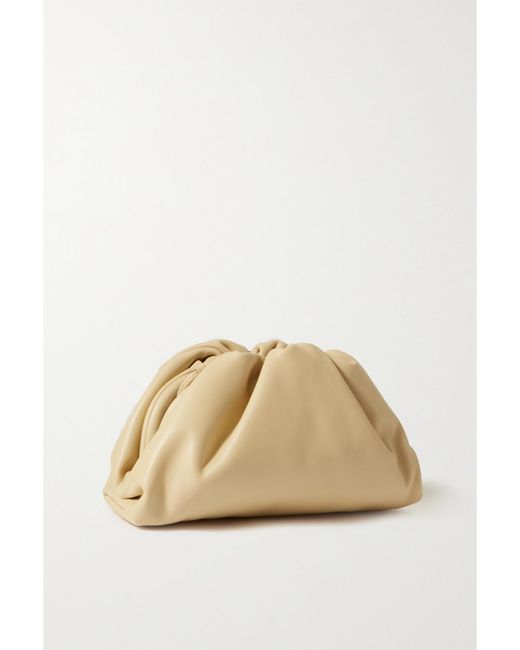 Bottega Veneta Natural Pouch Small Gathered Leather Clutch