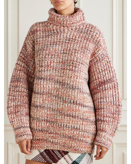 Missoni Pink Ribbed Wool Turtleneck Sweater