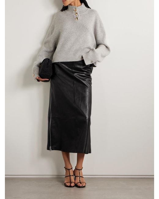 Brandon Maxwell Black The Avery Midirock Aus Leder