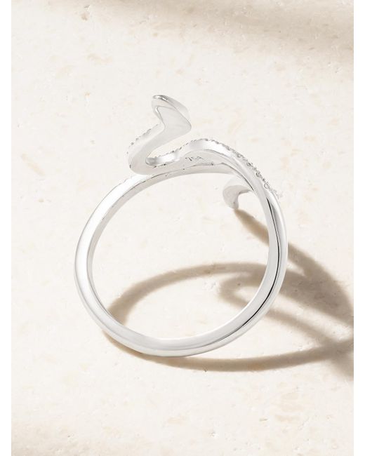Ileana Makri Natural Queen Curled Snake 18-Karat Diamond Ring
