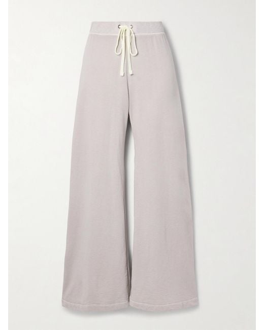 James Perse White Cotton-Terry Wide-Leg Track Pants