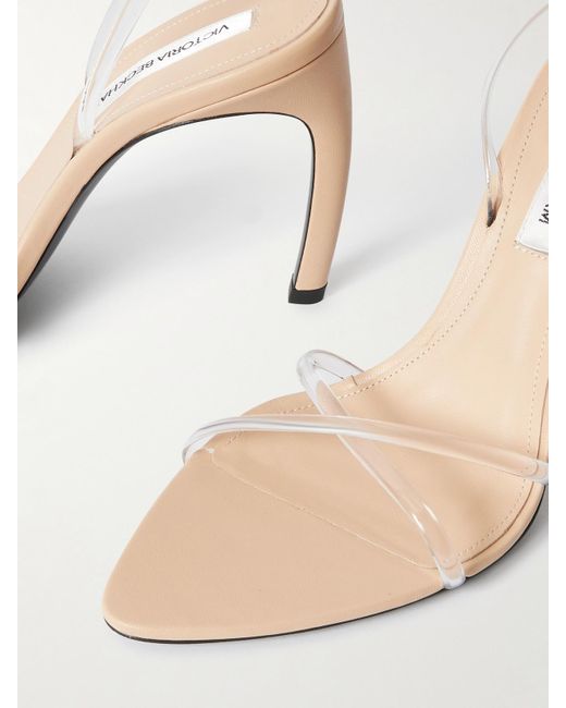 Victoria Beckham Natural Leather-Trimmed Pvc Sandals
