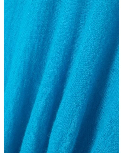 Alaïa Blue Pleated Mohair-Blend Midi Skirt