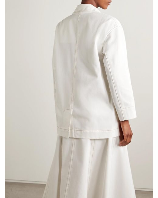 Maison Mayle White James Oversized Denim Blazer