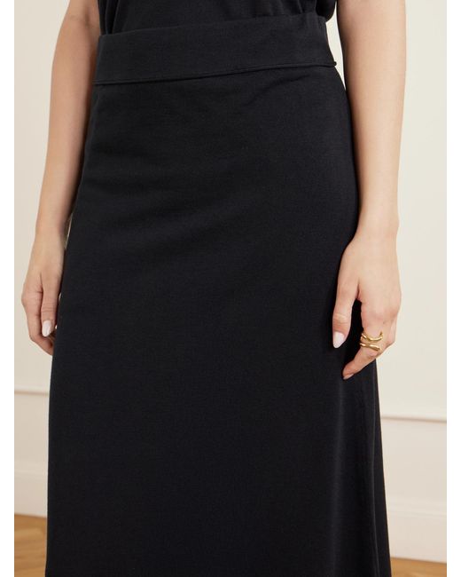 Totême  Black Lyocell And Cashmere-Blend Knitted Maxi Skirt